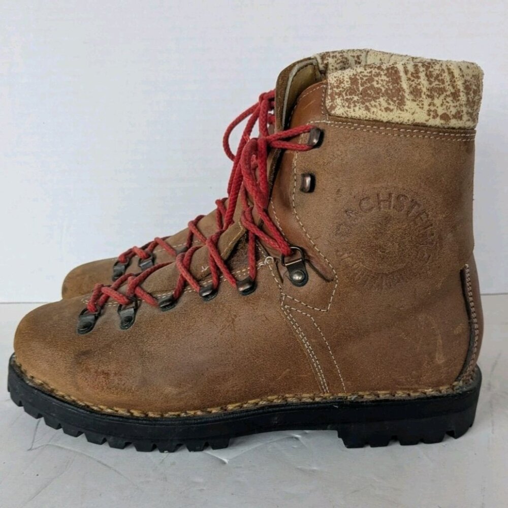 Vintage Dachstein Austria Hiking Boots EU 42 US 9 Vibram Italy Resoled w/ Liners - Picture 4 of 16